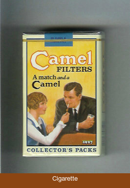 Camel Collectors Packs 1927 Filters A match and a Camel cigarettes soft box