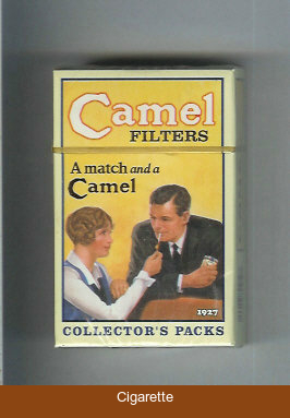 Camel Collectors Packs 1927 Filters A match and a Camel cigarettes hard box