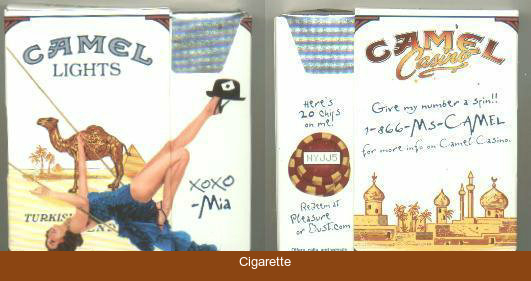 Camel Lights Casino Showgirl Issue Mia side slide cigarettes hard box