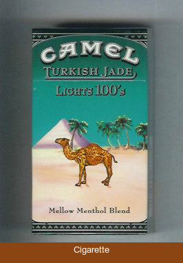 Camel Turkish Jade Mellow Menthol Blend Lights 100s cigarettes hard box