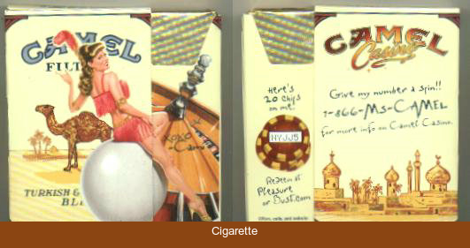 Camel Filters Casino Showgirl Issue Cami side slide cigarettes hard box