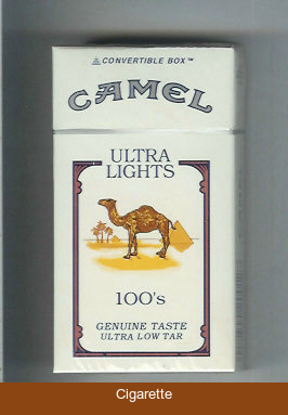 Camel Ultra Lights Genuine Taste Ultra Low Tar 100s cigarettes hard box