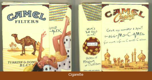 Camel Filters Casino Showgirl Issue Alex side slide cigarettes hard box