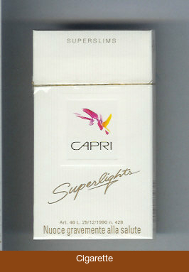 Capri Superlights 100s cigarettes hard box