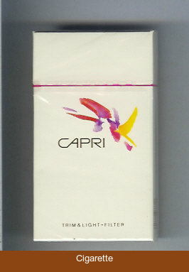 Capri Trim Light Filter 100s cigarettes hard box