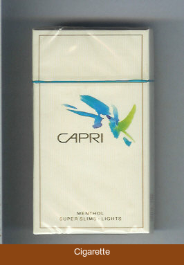 Capri Menthol Lights 100s cigarettes hard box