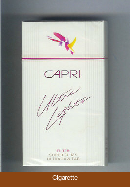 Capri Ultra Lights Filter 100s cigarettes hard box