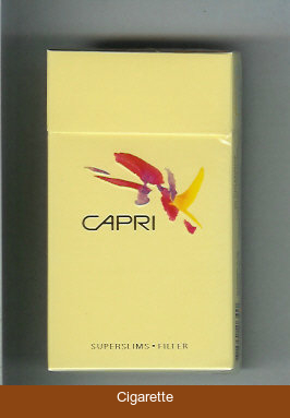 Capri Filter yellow 100s cigarettes hard box