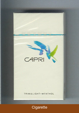 Capri Trim Light Menthol 100s cigarettes hard box