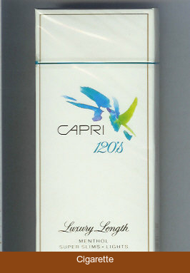 Capri Menthol Lights 120s cigarettes hard box