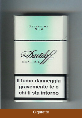 Davidoff Menthol Selection No 6 100s cigarettes hard box