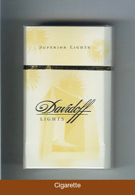 Davidoff 100s cigarettes Lights collection design Superior Lights hard box