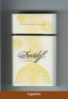 Davidoff collection design Lights Superior Lights 100s cigarettes hard box