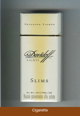 Davidoff Lights Superior Lights Slims 100s cigarettes hard box