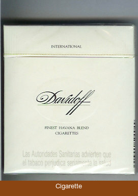 Davidoff Finest Havana Blend International 100s cigarettes wide flat hard box