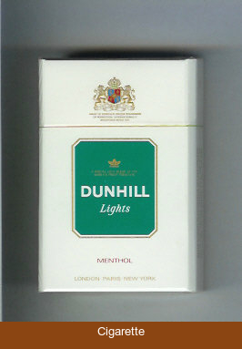 Dunhill Lights Menthol white and green cigarettes hard box