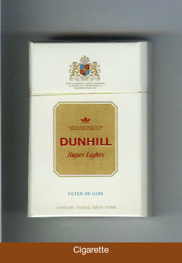 Dunhill Super Lights Filter De Luxe white and gold cigarettes hard box