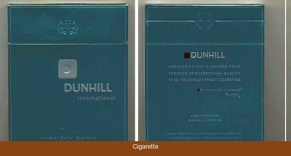 Dunhill International green 100s cigarettes wide flat hard box