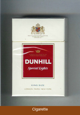 Dunhill Special Lights white and red cigarettes hard box
