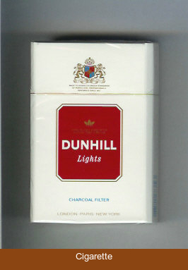 Dunhill Lights Charcoal Filter white and red cigarettes hard box
