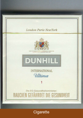 Dunhill International Ultima 1 100s cigarettes wide flat hard box