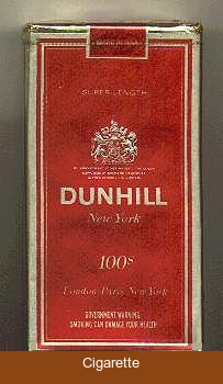 Dunhill New York 100s cigarettes soft box