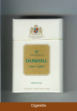 Dunhill Super Lights Menthol white and gold cigarettes hard box