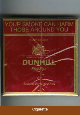 Dunhill Filter De Luxe King Size 20 cigarettes wide flat hard box