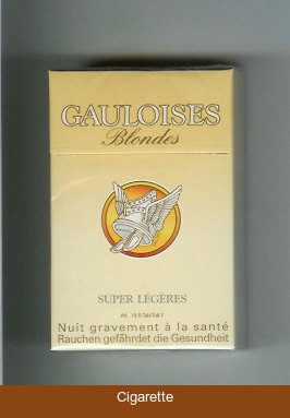 Gauloises Blondes Super Legeres yellow Cigarettes hard box