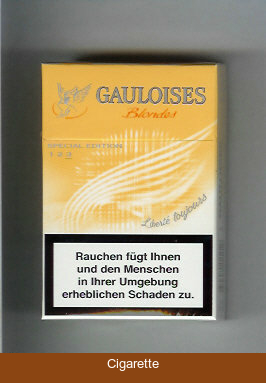 Gauloises Blondes Cigarettes Liberte Toujours yellow hard box