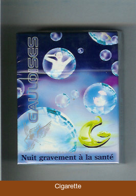 Gauloises with soap-bubble 30s cigarettes hard box