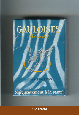 Gauloises Blondes Super Legeres light blue cigarettes hard box