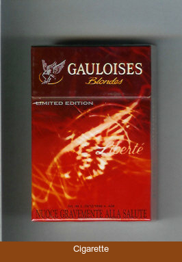 Gauloises Blondes Limited Edition Liberte Lights red cigarettes hard box