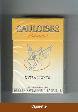 Gauloises Blondes Ultra Lights Cigarettes hard box