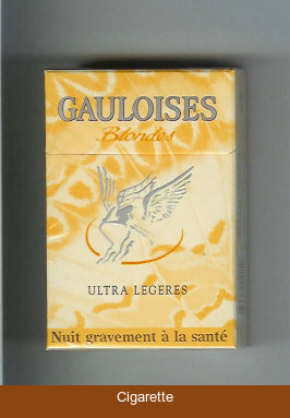 Gauloises Blondes Ultra Legeres yellow cigarettes hard box