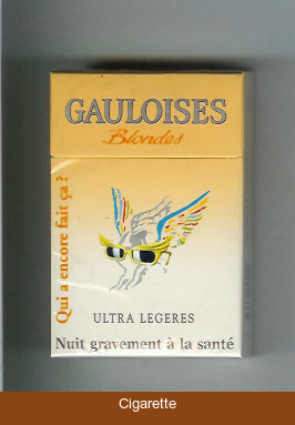 Gauloises Blondes Cigarettes Qui a Encore Fait Ca ' Ultra Legeres hard box