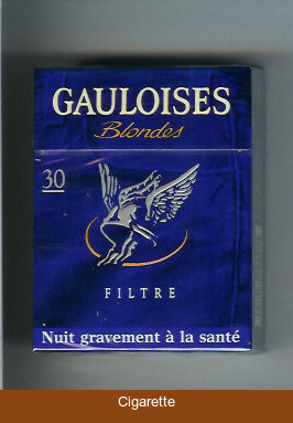 Gauloises Blondes Filtre blue 30s hard box cigarettes