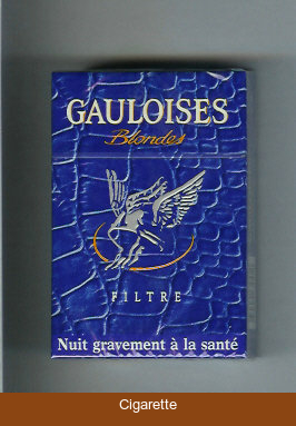 Gauloises Blondes Filtre blue cigarettes hard box