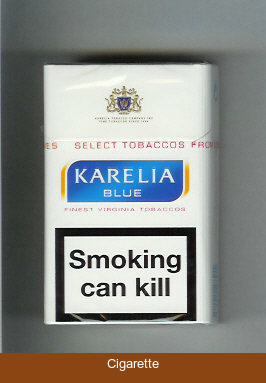 Karelia Blue Finest Virginia Tobaccos cigarettes hard box