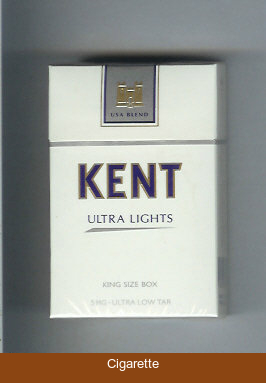 Kent USA Blend Ultra Lights 5 mg Ultra Low Tar cigarettes hard box