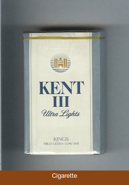 Kent III Ultra Lights Kings Mild Ultra-Low Tar cigarettes soft box
