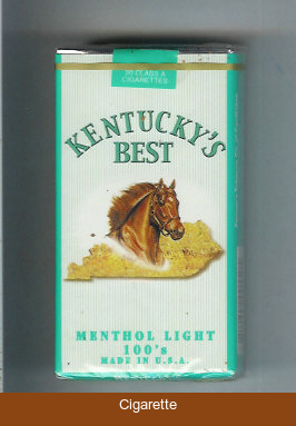 Kentucky's Best Menthol Light 100s cigarettes soft box