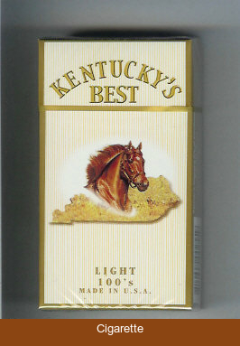 Kentucky's Best Light 100s cigarettes hard box