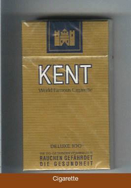 Kent World Famous Cigarette Deluxe 100s gold cigarettes hard box