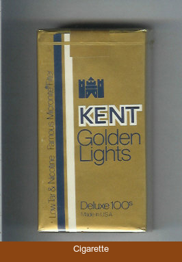 Kent Golden Lights Deluxe 100s Famous Micronite Filter cigarettes soft box