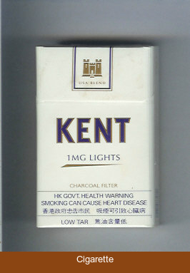 Kent USA Blend 1 mg Lights Charcoal Filter cigarettes hard box