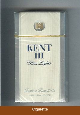 Kent III Ultra Lights Deluxe Box 100s Mild Ultra-Low Tar cigarettes hard box