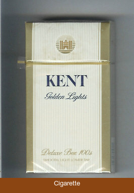 Kent Golden Lights Deluxe 100s cigarettes hard box