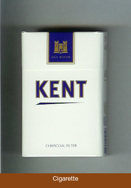 Kent USA Blend Charcoal Filter white and blue cigarettes hard box