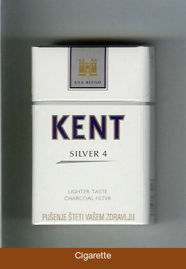 Kent USA Blend Silver 4 Lighter Taste Charcoal Filter cigarettes hard box